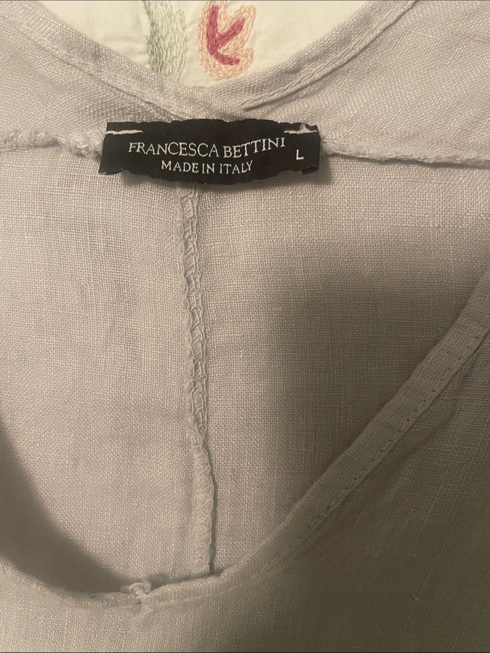 Francesca Bettini Linen V-Neck Midi Dress - Picture 2 of 9